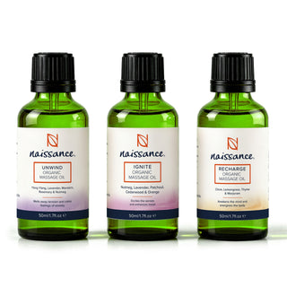 Ignite, Recharge & Unwind Organic Massage Oil Set